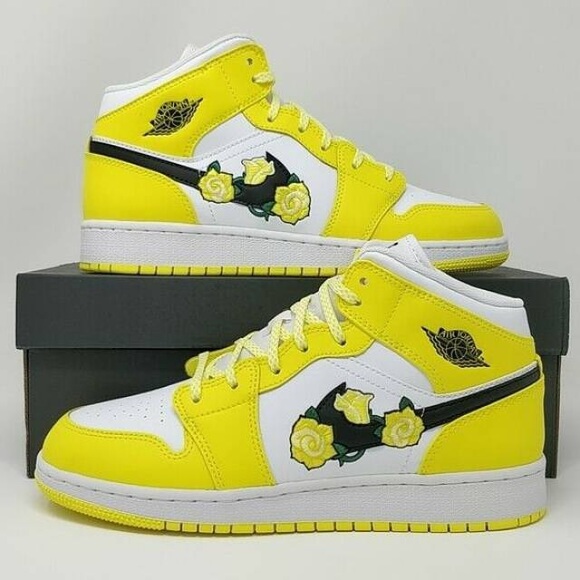yellow flower nikes